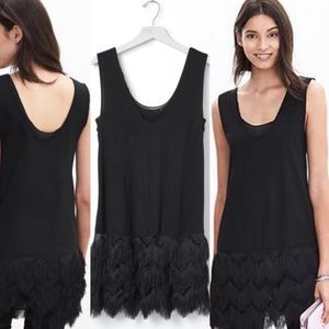 Banana Republic scoop neck tunic tank with fringe